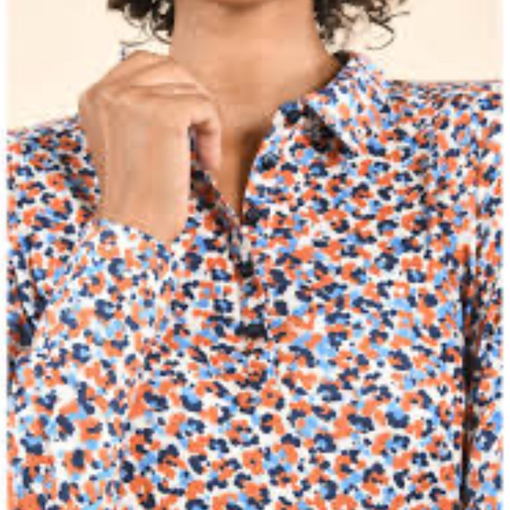 United colors of Benetton, Floral Button-Up Blouse
